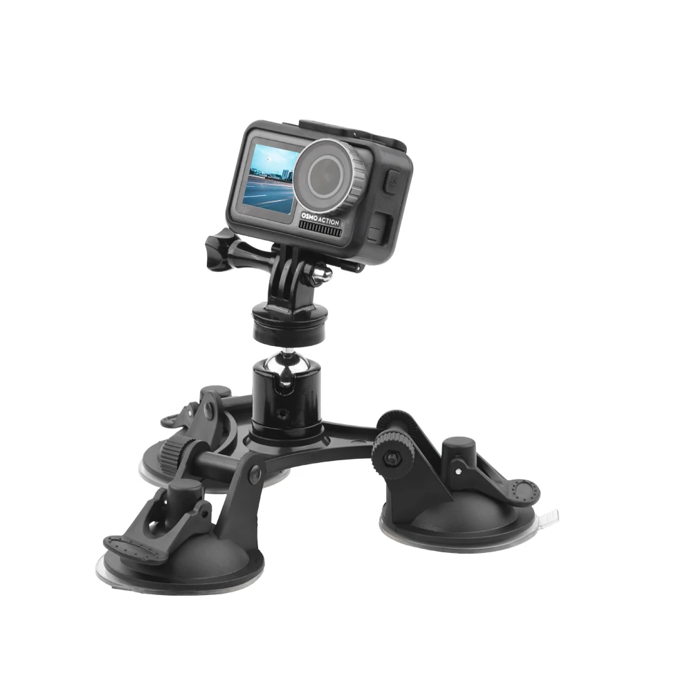 車の吸引カップホルダースポーツカメラアクセサリー dji OSMO アクション吸引カップマウント強力吸盤 1/4 "ネジアダプタ
