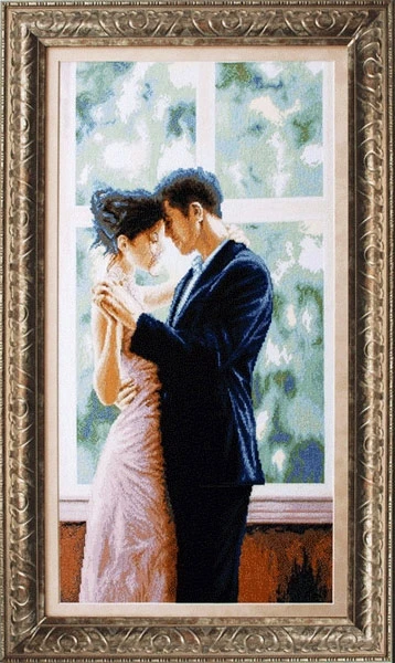 

Top Quality 18 14CT Unprinted Cross Stitch Kits Needlework Embroidery Window Lovers Dancer Sweet Love People Decor Arts Handmade