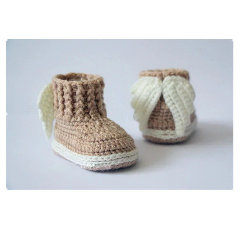 ,Crochet baby booties, baby shoes, winter boots, socks, wings, angel, white, pink, baby shower gift 10Cm 9cm,11cm