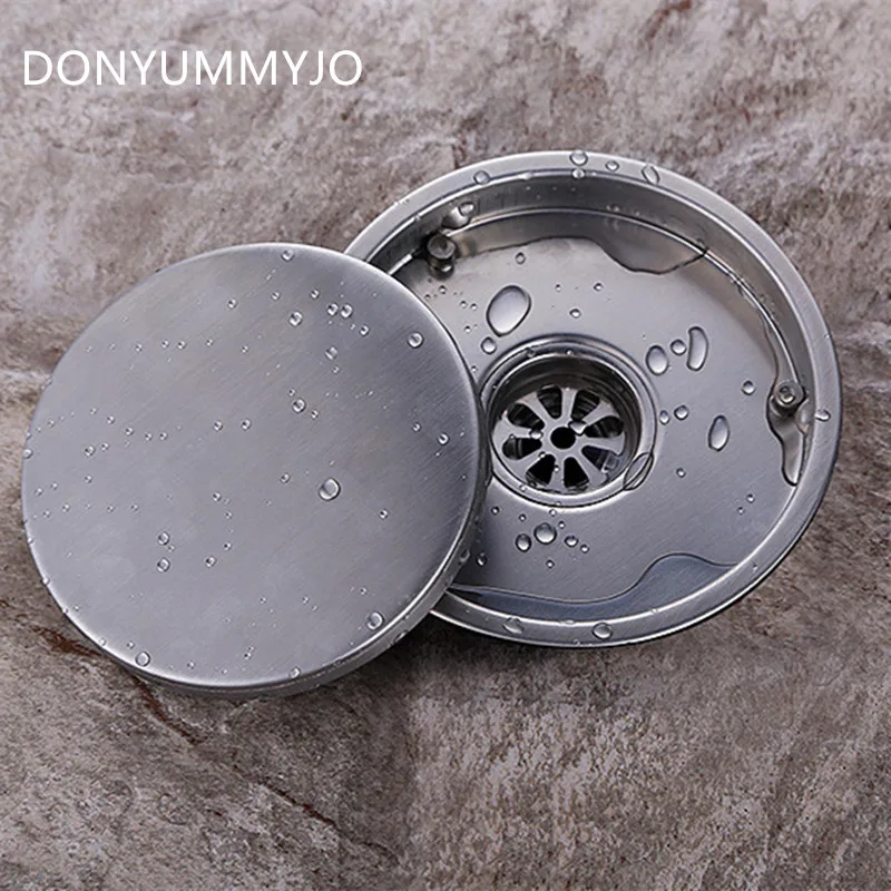 DONYUMMYJO 304 Stainess Steel Bathroom Floor Drain Round Grate Waste Drainer Floor Filler