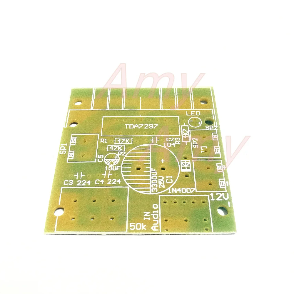 Placa amplificadora tda7297, módulo amplificador de ruído de canal duplo, placa pcb, placa espacial com 10 lâmpadas