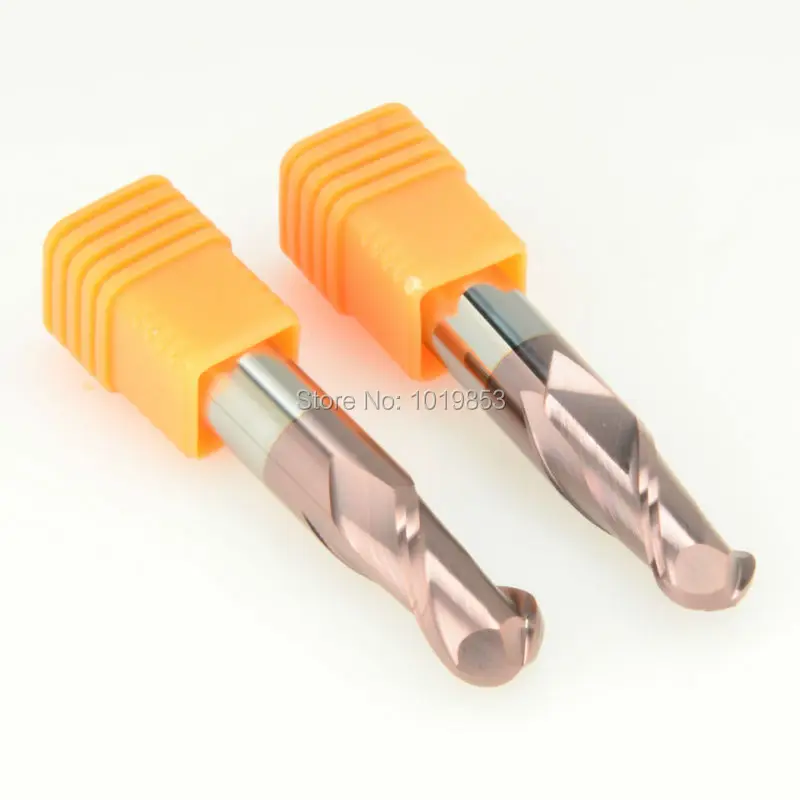 2pcs SLONS S300-R4x8x100L HRC55 tungsten solid carbide BALL NOSE end mill milling cutter for steel or copper