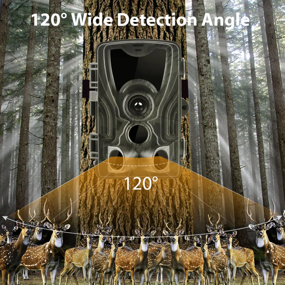 Wireless Hunting Camera Trail Night Vision Cameras HC801A 20MP 1080P  IP65 Photo Trap 0.3s Trigger Wildlife Surveillance