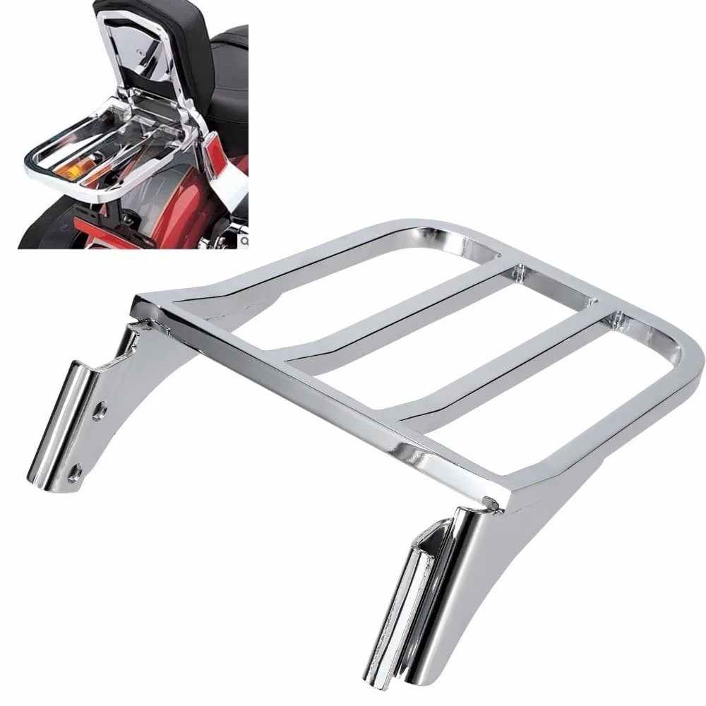 Motorcycle Chrome Backrest Sissy Bar Luggage Rack For Harley Fat Boy FLSTF Heritage Softail FLST Dyna Sportster XL883 XL1200