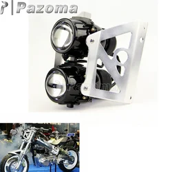 Motorcycle Twin Stacked Projector Headlights Street Bikes Dual Headlamp Head Light For Suzuki Yamaha Honda Kawasaki Sachs KIKASS