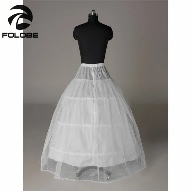 Stock White Bridal Accessories Three Hoops One Layer Wedding Gown Petticoats/Crinoline/Underskirts Wedding Accessories