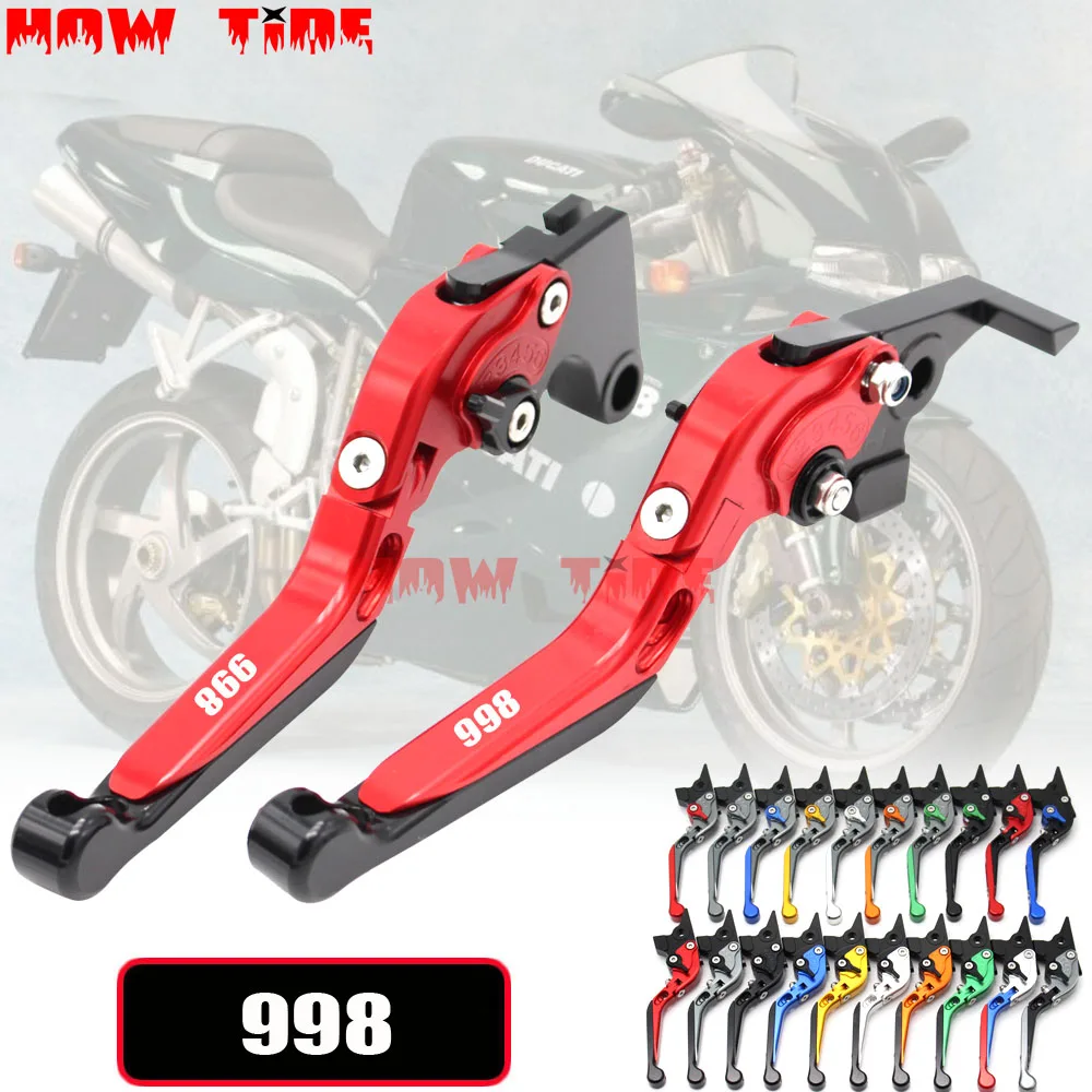 Motorcycle Folding Extendable CNC Moto Adjustable Clutch Brake Levers For DUCATI 998 1999 2000 2001 2002 2003