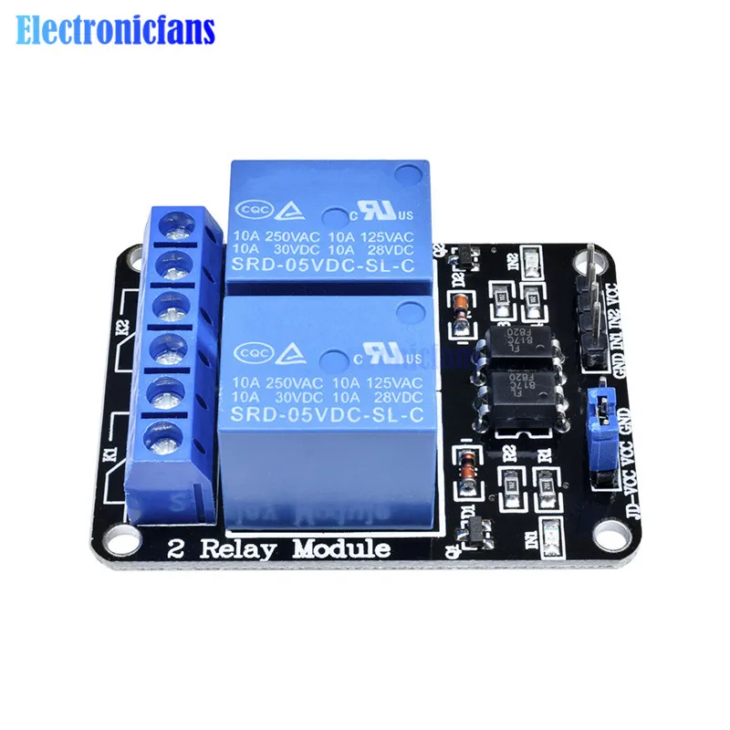 5V 2-Kanaals 2 Kanaals Relais Module Shiled Relais Uitbreidingskaart Lage Niveau Geactiveerd 2-Weg Relais module Voor Arduino Arm Pic Avr