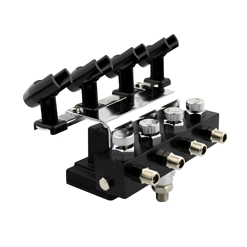 OPHIR 4-Airbrush Halter und 5x1/8 & 1/8 Luft Schlauch Splitter Set Einstellbare Halter für airbrush Kunst & Kuchen Farbe _ AC121 + AC024-5x