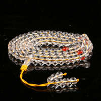 High Quality Natural Clear Crystal Quartz Yoga Meditation Mala 8mm 108 beads Strand BRO899 