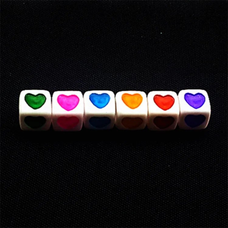 100pcs Square Alphabet/Letter Beads Toy for Children Jewelry Making Black Bead Colorful Letter DIY Bracelet Girl Gifts Wholesale