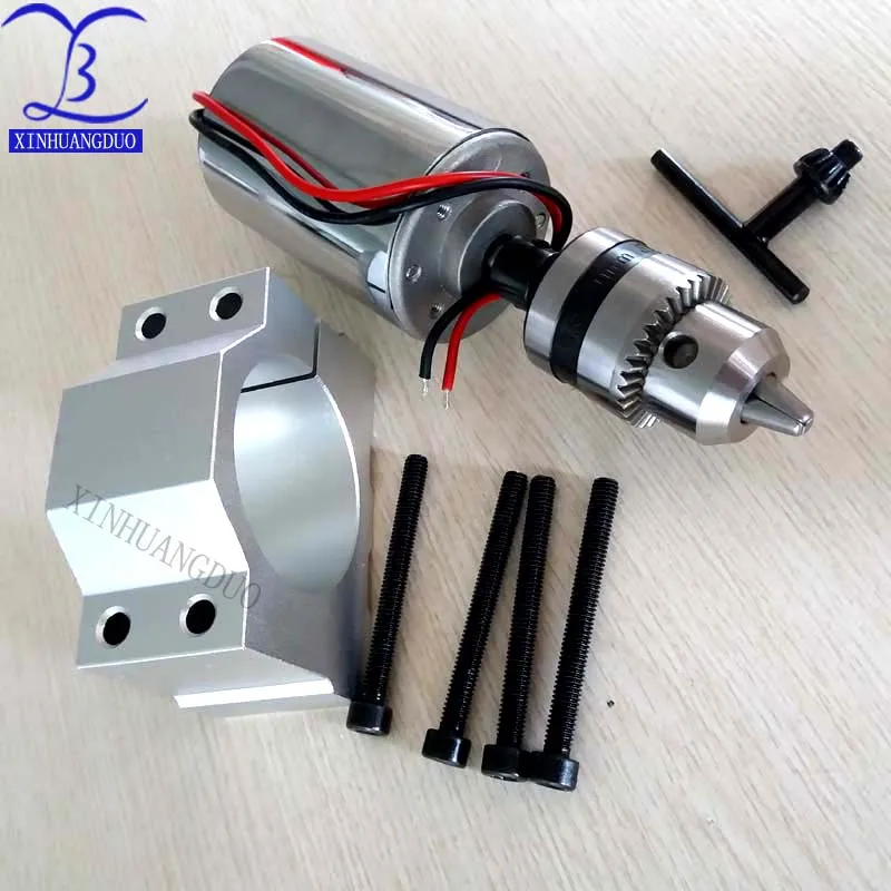 

1pcs 200W engraving machine DC spindle high rush air cooled spindle motor and bracket 1setLong mouth tightening 1.5mm - 10mm