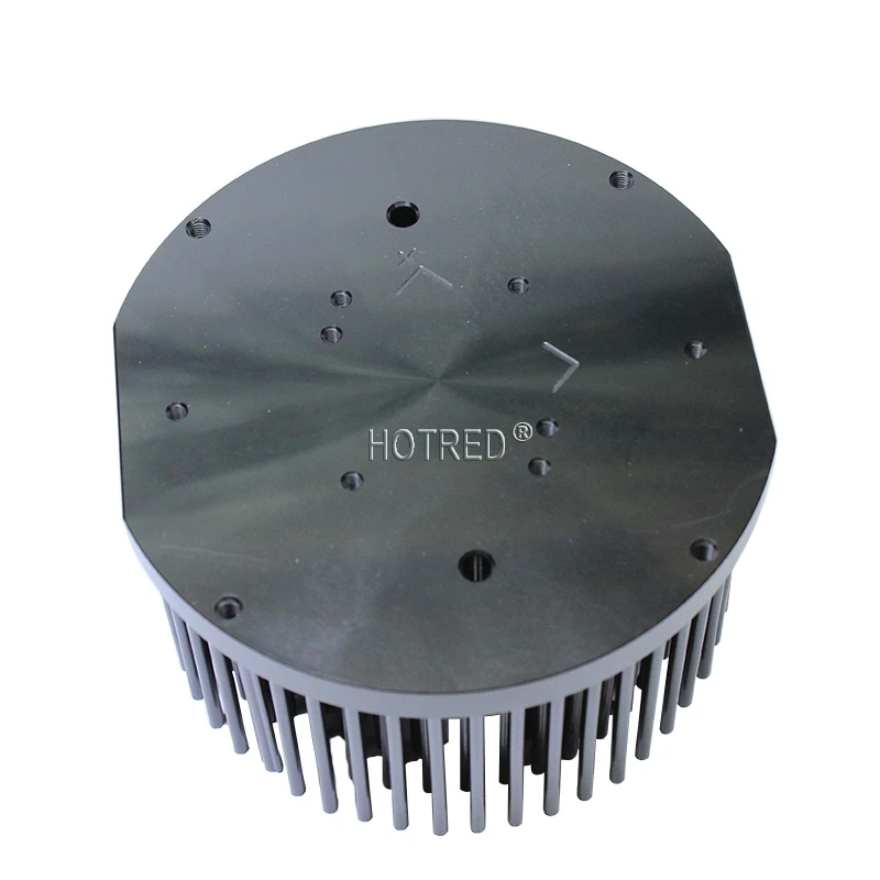 Round D133mm Pre-drilled LED Pin Fin Heatsink Compatible with COB CXB3590 Citizen CLU-048 Bridgeluux V29 COB LEDs Radiator