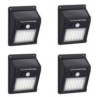 4 Pack 30 LEDs Security Solar Powered Light PIR Motion Sensor Light Path Wall Lamps Outdoor Garden Emergency Waterproof light