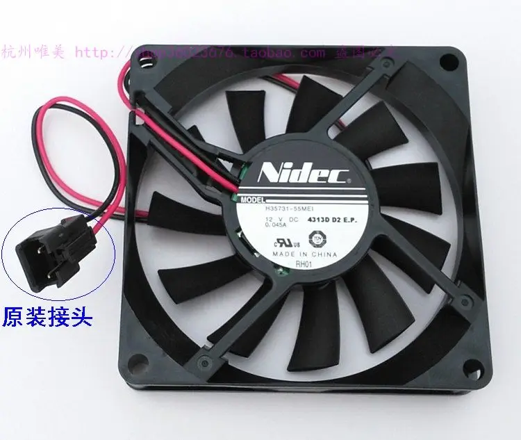 

NEW NIDEC 8015 8cm thin 2lines silence H35731-55MEI 12V 0.045 cooling fan