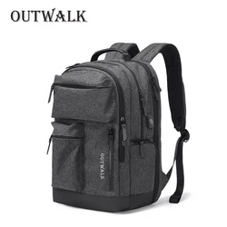 OUTWALK Multifunction USB Charging Men 15inch Laptop Backpacks For School Bags Fashion Male Mochila Travel backpack anti thief