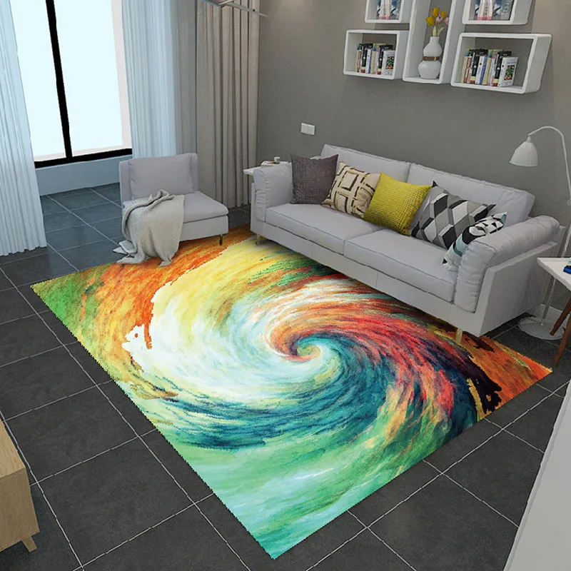 

Modern style Painted carpets For Living room coffee table Area Rectangle carpet Simple bedroom Home decor Anti-slip floor Mats