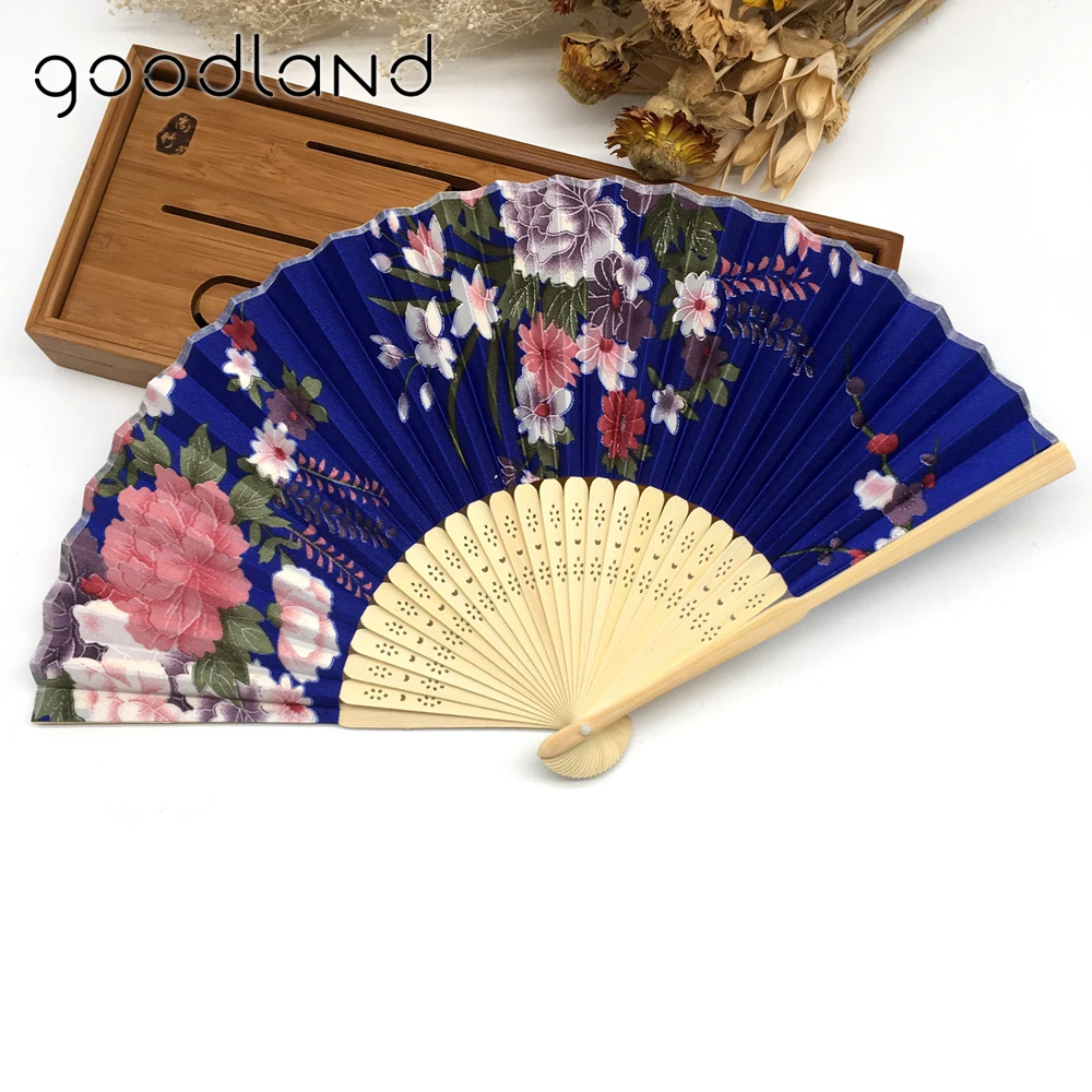 Wholesale Free Shipping Hot Selling Japanese Chinese Handmade Pocket Fan Plum Blossom Flower Print Folding Hand Fans Matrimonio