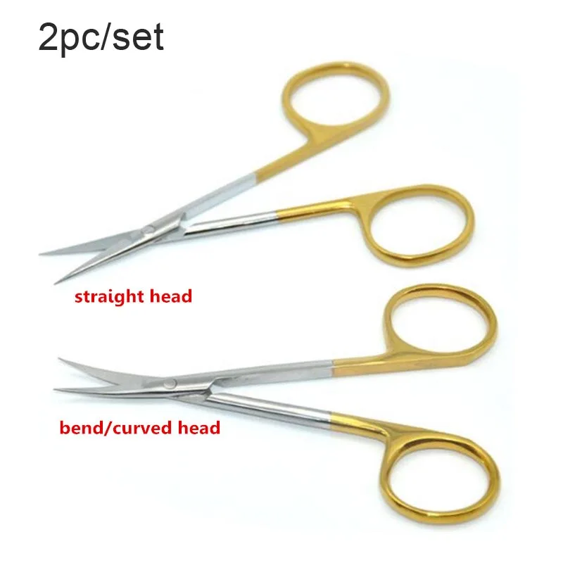 2pcs Nose Equipment cosmetic surgery gauge Ophthalmic Surgical Caliper tools Double eyelids stainless cut canthus Fine Scissors