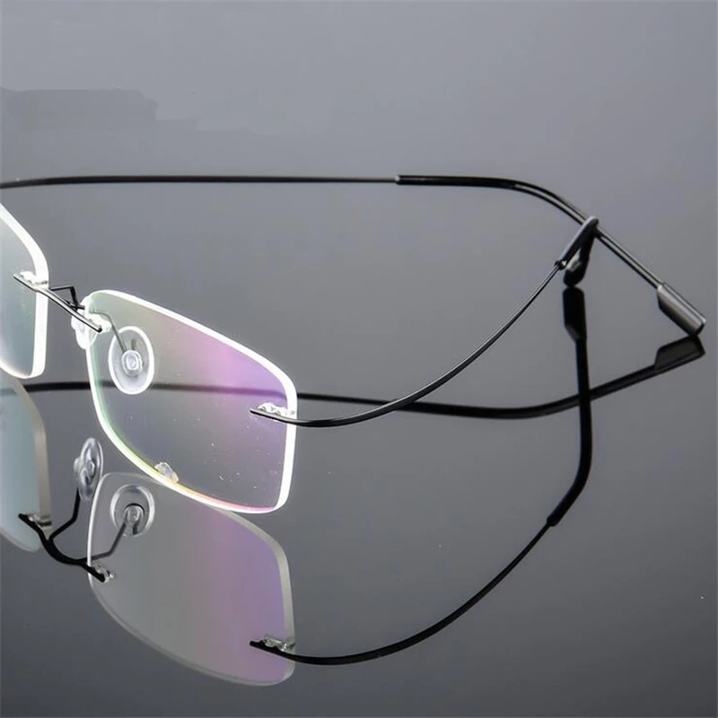 Coating Superelastic Frameless Myopia Eyeglasses Men Women Rimless Ultralight Frame Myopia Glasses 100 ~ 400 degrees