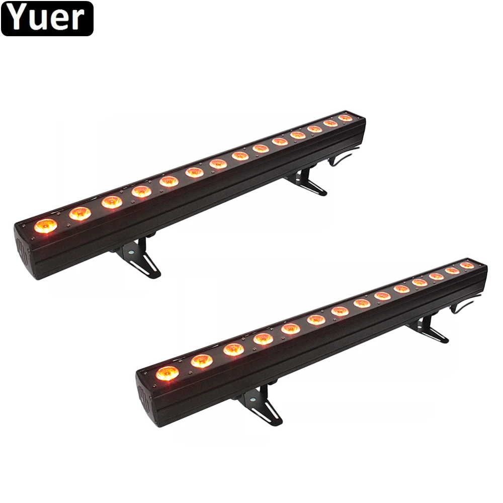 2 pçs/lote 14x12w RGBW-UV 6in1 led luz de lavagem da parede dmx512 arruela luz inundação dj bar festa mostrar música luz do palco lâmpada decorativa