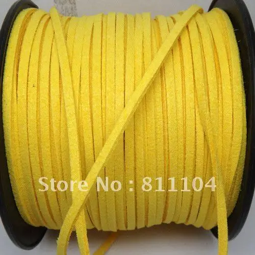 3mm Yellow South Korea Sofe Filament Leather Rope Cord DIY Accessories For Making Necklae Braided Bracelet Strap Cord Wholesale