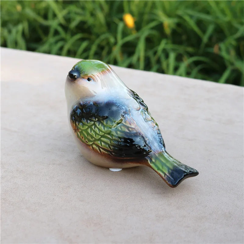 Porcelany para figurka ptaka ceramiczne Birdie miłośników miniaturowa dekoracja Ornament do rękodzieła prezent na walentynki na ślub sprzyja