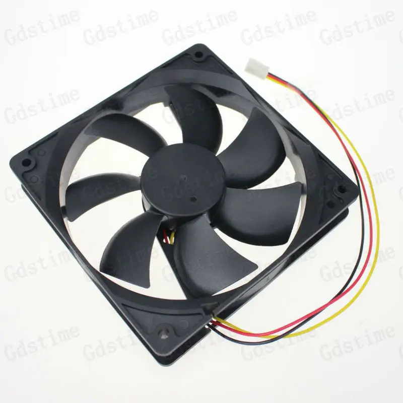 5pcs Gdstime 3 Pin FG 120mm 120x120x25mm 5 inches 12V DC Mute Big Airflow Brushless Computer CPU Case Cooling Fan