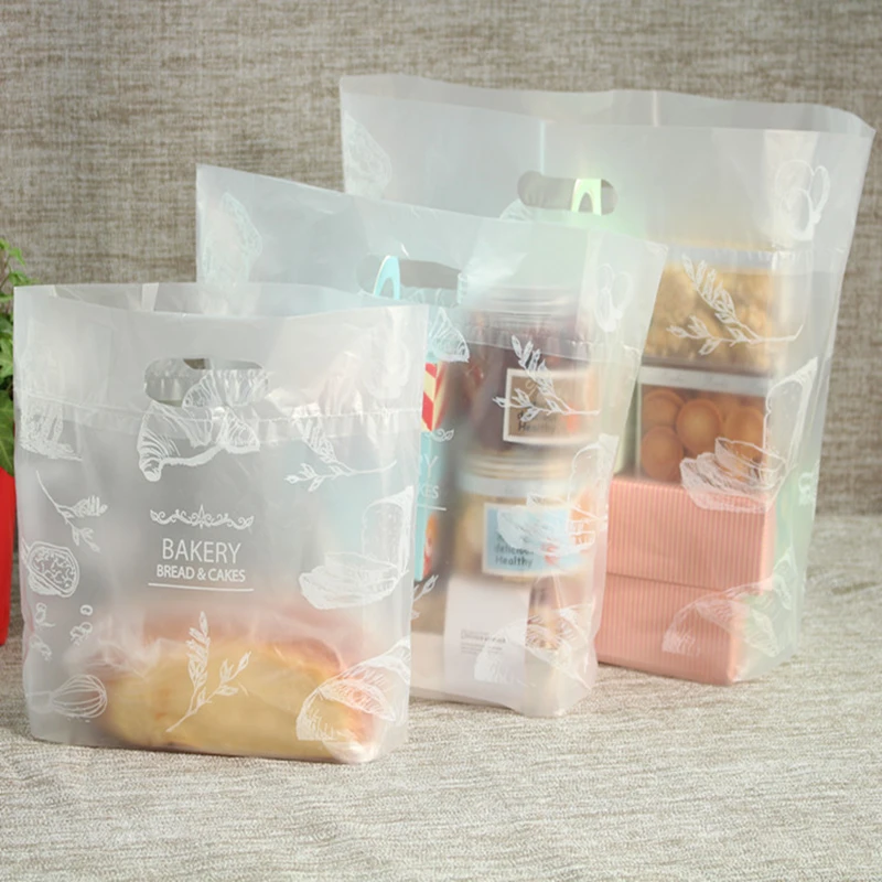 Plastic Bag Packing Tools Doggy Bag Disposable Case Take-out Package Bag Restaurant Nontoxic Transparent Baking Bag 50pcs/pack