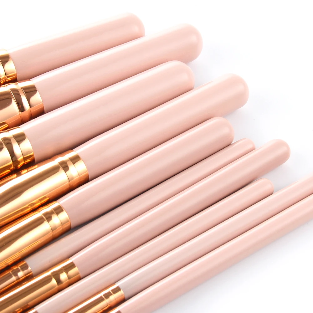 Juego de brochas de maquillaje Pro, 15 Uds., base en polvo, sombra de ojos, brochas de maquillaje, cosméticos, pelo sintético suave con Funda de cuero