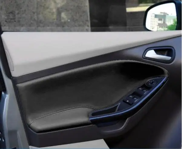 For Ford Focus 2012 13 2014 2015 2016 2017 2018 Microfiber Front /Rear Door Panel Armrest Leather Cover Protective Trim