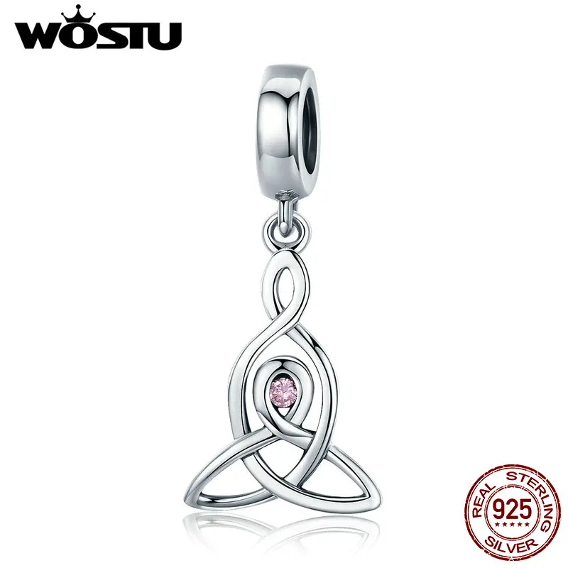 WOSTU Authentic 100% 925 Sterling Silver Lucky Holy Guarding Charms fit original WST Bracelets Bangles Fine Jewelry CQC423