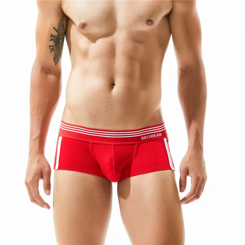 SEOBEAN Heren Ademend Katoen Boxershorts U-Convex Zakje Lage Taille Comfortabel Stretch Zacht Ondergoed voor Dagelijks Casual