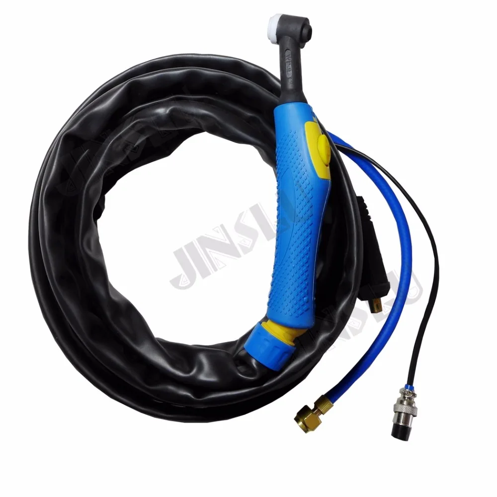 WP9 WP-9 Air Cooled Argon Tig Welding Torch Bule Handle 4M Gas And Separate 10-25 Cable Plug