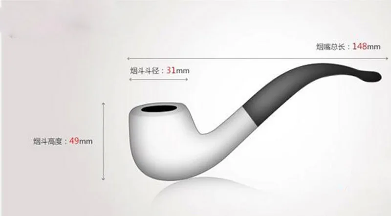 Durable Handmade Nature Ebony Wood Black Tobacco Smoking Pipe Round Wooden Pipe & Pouch & Stand & 10X 9mm Pipe Filters FT508B