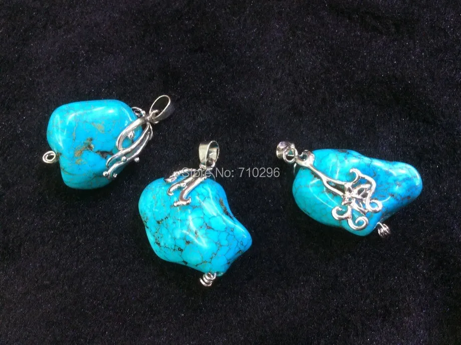 

Natural Gem stone Turquoise Stone Pendant 10pcs/lot fit turquois necklace diy