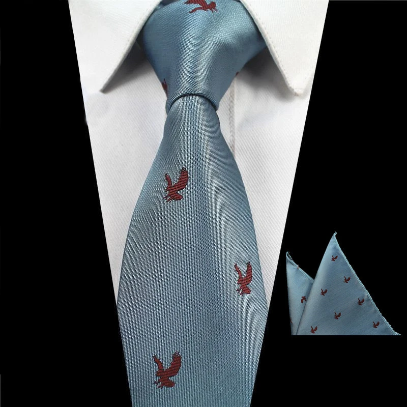 

RBOCOTT Mens Animal Patterned Tie And Handkerchief Set 2PCS Tie Set 7 cm Neck Ties Pocket Square For Men Wedding Party