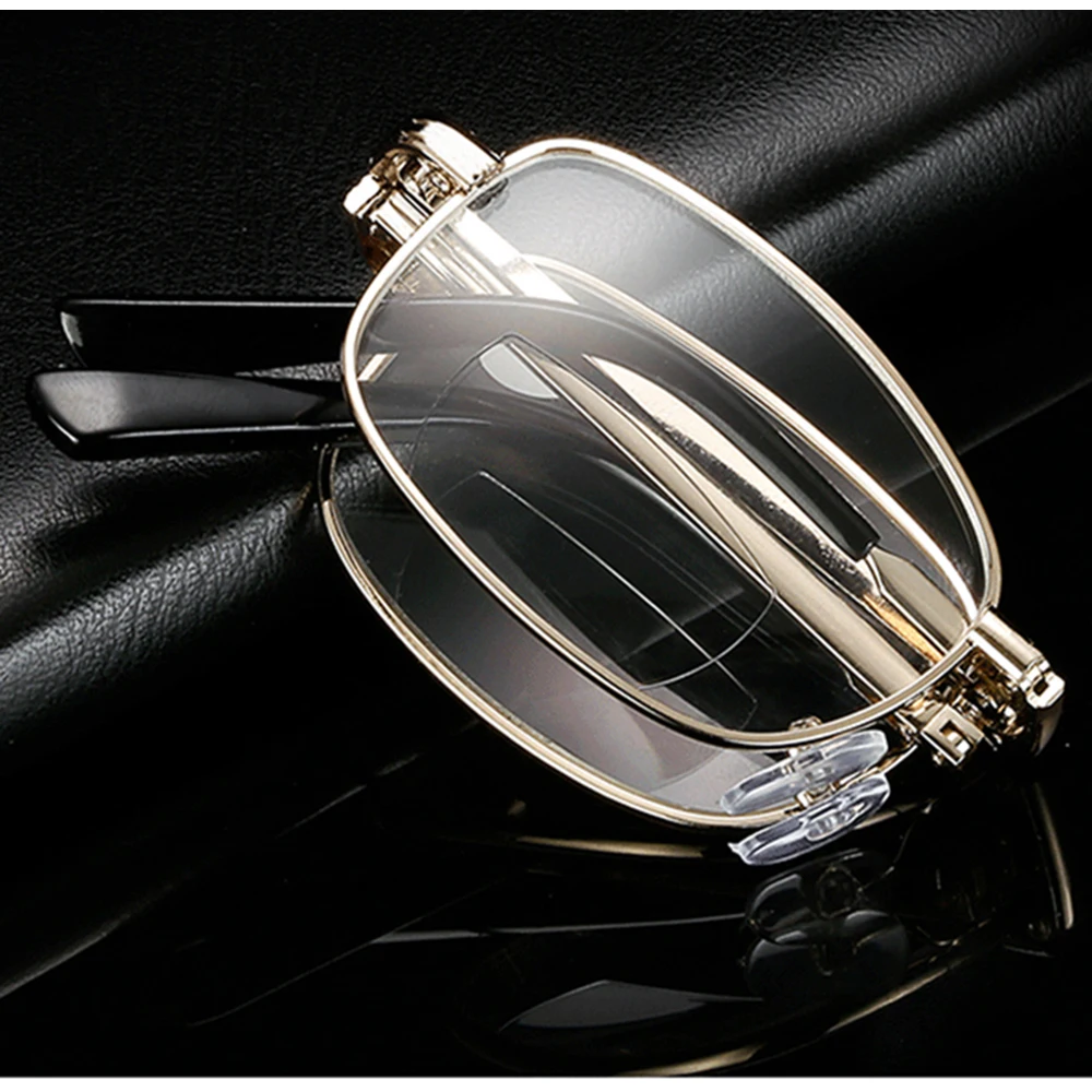 

Advanced Alloy Full-rim Gold Anti-fatigue Men Women Bifocal Reading Glasses +0.75 +1.25 +1.5 +2.00 +1.75 TO +4 with Case