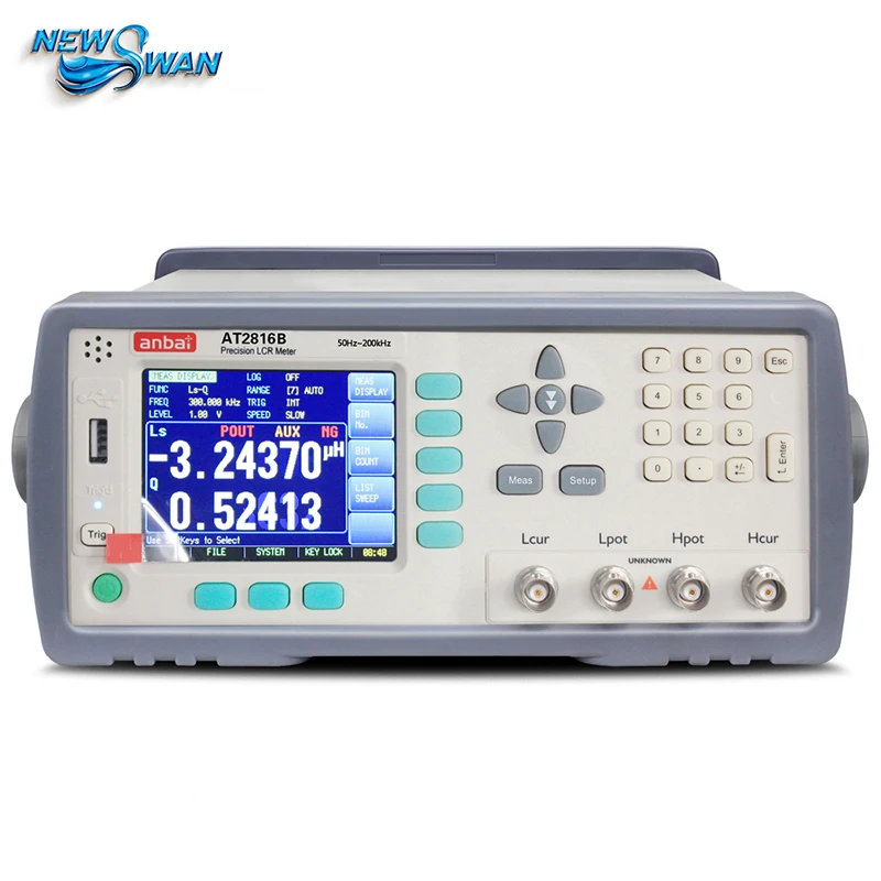 

High Precision AT2816A Digital LCR Meter Tester Wide Frequency Range 50 Hz-200 kHz Built-in RS232C and handler interfaces