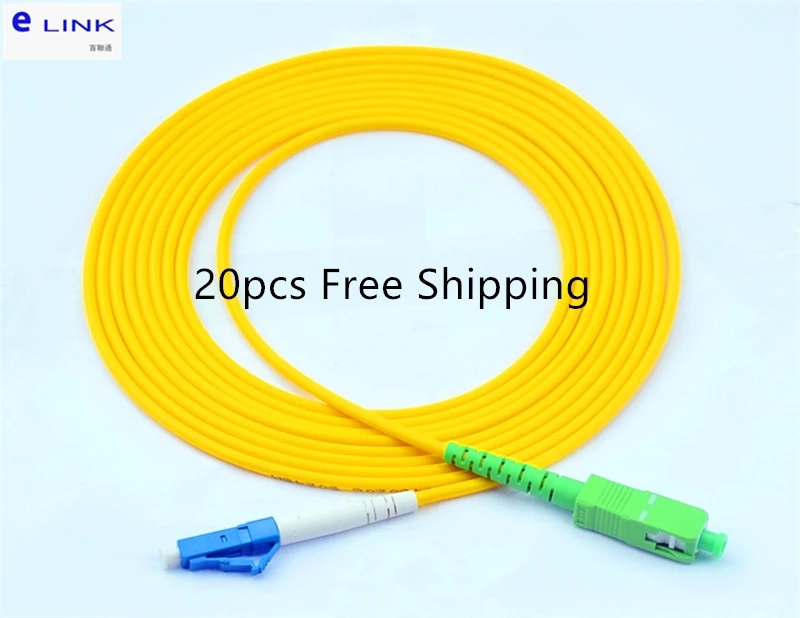 

fiber patch cord SC/APC-LC/UPC SX 3.0 2.0mm singlemode simplex G652D jacket cable 1 2 3 5 7 10 M fiber jumper free shipping 20pc