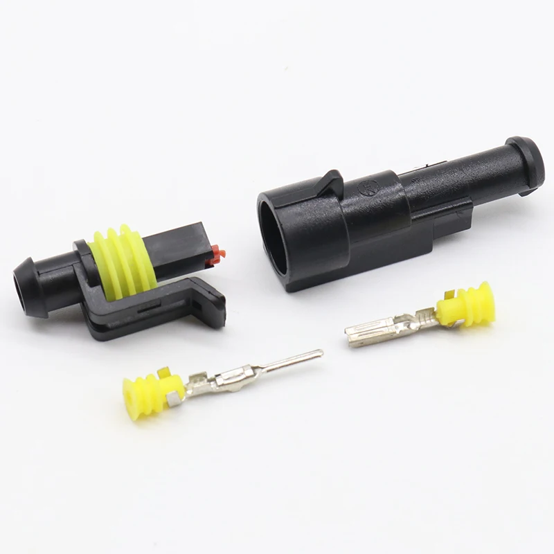 5kits Flame retardancy 1P auto connector waterproof automotive Wire Connector Plug 1 Pins Electrical Car Motorcycle HID