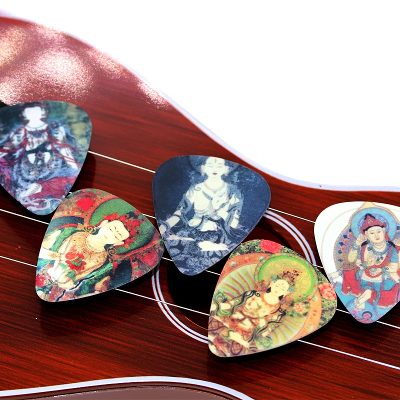 SOACH 10pcs/Lot 0.71mm thickness guitar strap guitar parts Chinese Buddhism Buddha design guitar picks