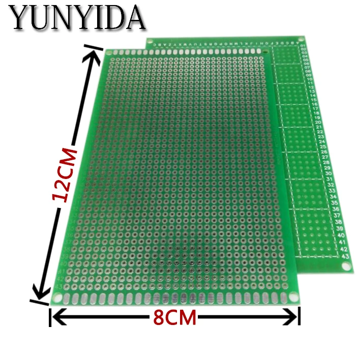 2pcs 8x12cm  single Side Prototype PCB Universal Printed Circuit Board