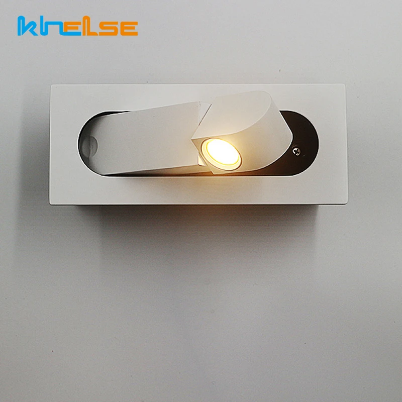 

Bedroom Embedded Indoor LED Wall Light Bedside Reading Lamp Folding Recessed Wall Lamp Hotel Cafe Angle Adjustable 3W Wall Light