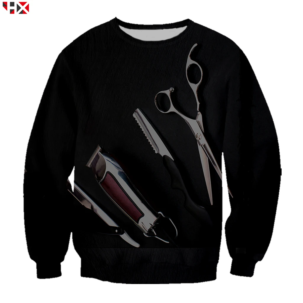 Classic Retro Barber Shop Tools Men Women 3D Print Design Sweatshirt Hoodies Casual Streetwear Dropshipping S299