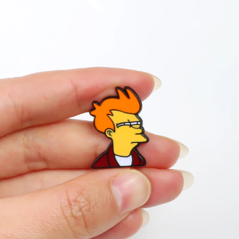 Cartoon Brooch Saucerman American Youth Philip J. Fry Badge TV Show Pin Brooches For Women Children Gift Enamel Pins Men Jewelry