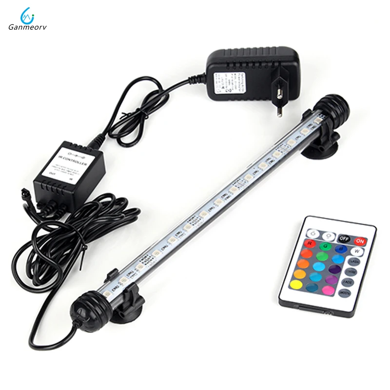 28cm RGB Remote Aquarium Light Fish Tank Waterproof 5050 SMD LED Bar Light Aquatic Lamp Submersible EU US SAA UK plug