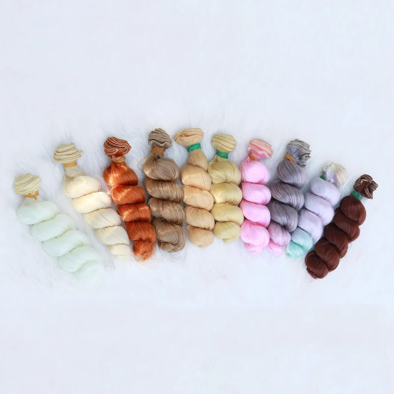 Msiredoll bjd wig Accessories 1piece 15*100CM doll hair for 1/3 1/4 1/6 1/12 Natural Color Curly doll hair diy Free shipping