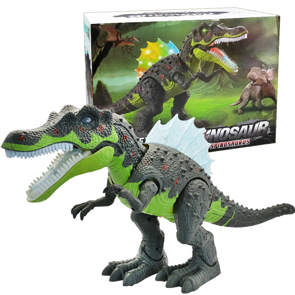 Robot eléctrico de dinosaurio para caminar, juguete de tamaño grande, 51CM, con sonido ligero, funciona con pilas, regalo para niños