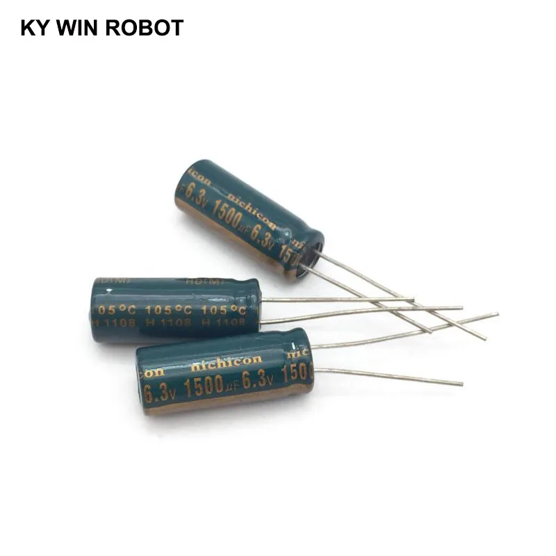 10 pcs Aluminum electrolytic capacitor 1500 uF 6.3 V 8 * 20 mm frekuensi tinggi Radial Electrolytic kapasitor